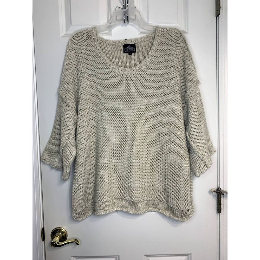 Angie Oversized Chunky Knit Distressed Sweater Size Small